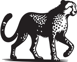 cheetah silhouette vector style with White Background