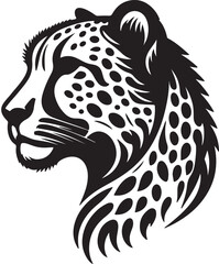 cheetah silhouette vector style with White Background