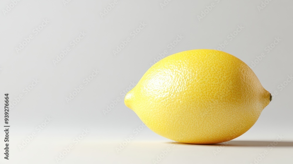 Aufkleber a single yellow lemon resting on a surface with a soft background.