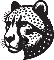 cheetah silhouette vector style with White Background