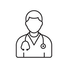Fototapeta premium Doctor Icon with Stethoscope Silhouette Style Vector Illustration for Medical Designs