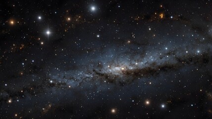 A photograph of space with billions of stars and galaxies in a dark sky

