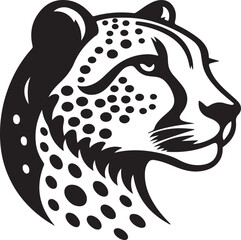 cheetah silhouette vector style with White Background