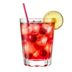 Shirley temple cocktail, isolated, transparent background, no background. PNG.