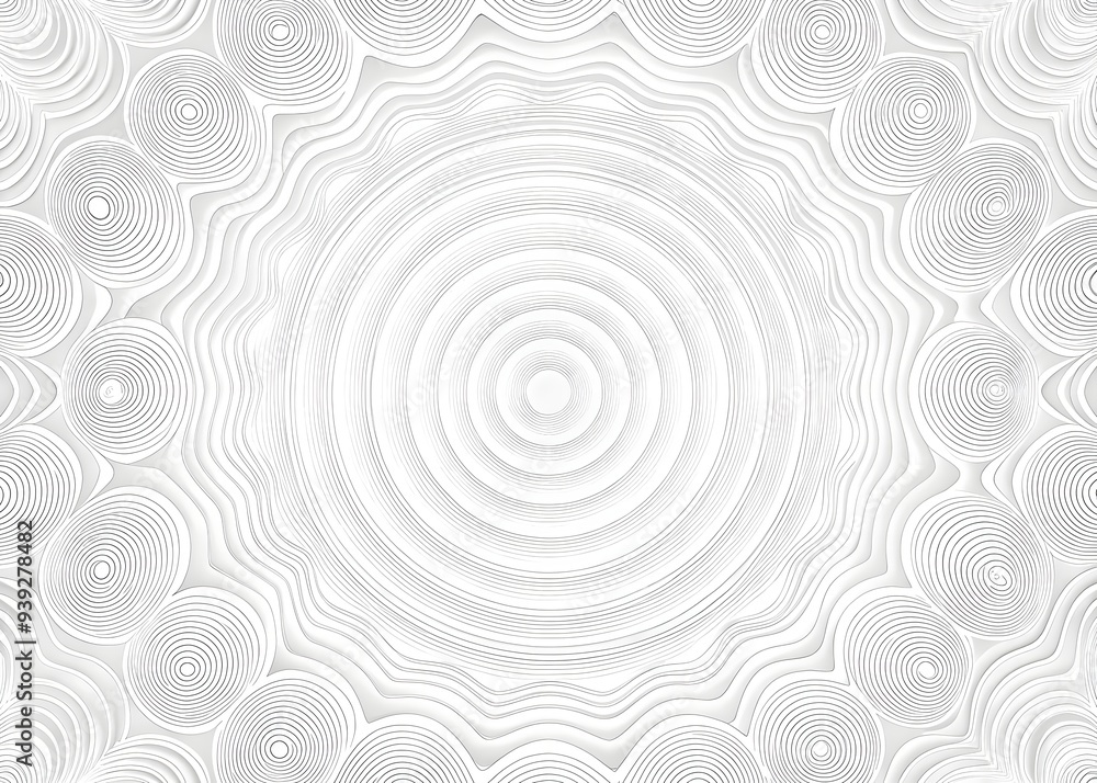 Aufkleber abstract fluid waves circular patterns design minimalist art