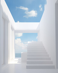 Obraz premium white architecture white stairs during daytime