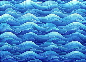 Fototapeta premium Abstract Ocean Waves Fluid Blue Texture Art Design
