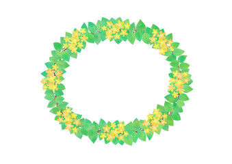 黄色い花のリースイラスト
