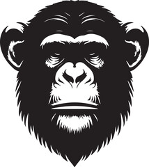 Chimpanzee silhouette vector style with White Backgroumd