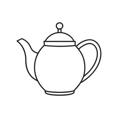 Simple Teapot Outline Vector Illustration for Coloring Book: Perfect for Adults, Teens, and Kids