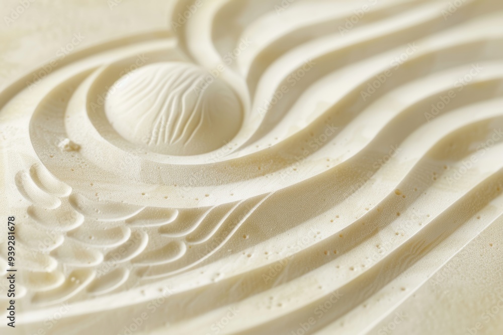 Poster an enchanting and captivating abstract representation showcasing flowing sand patterns, textures, an