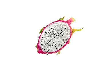 Half dragon fruit PNG on isolated white background