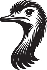 Ostrich silhouette vector style with White Background