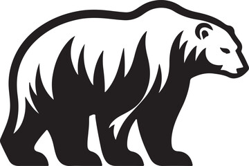 Polar Bear silhouette vector style with White Background