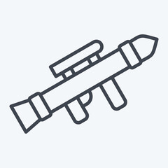 Icon Grenade Launcher. related to War Military symbol. line style. simple illustration