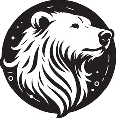 Polar Bear silhouette vector style with White Background