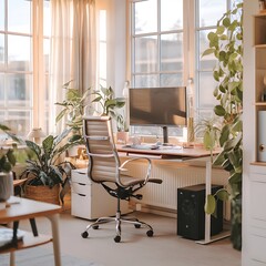 Cozy Home Office Minimalist Desk Setup