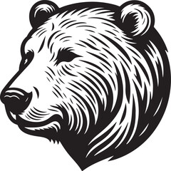 Polar Bear silhouette vector style with White Background