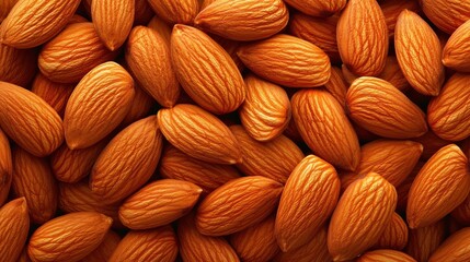 Fototapeta premium Close-up of Almonds: Textured, Detailed Shot Highlighting Natural Orange-Brown Patterning