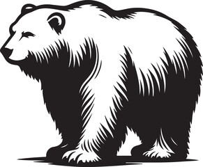 Polar Bear silhouette vector style with White Background