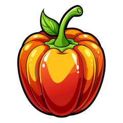 bell pepper vector, illustration of bell pepper isolated on white background