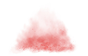 Obraz premium Fantastic red smoke background. Magic red smoke with glitter and small particles of twinkling stars. Fog with luminous particles. Red vapor with stardust. Morning fog over land or water surface, magic