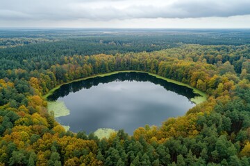 Obraz premium Bird's eye view of a water body