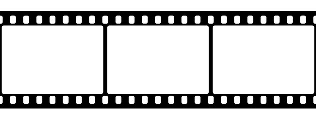 Film strip frame. Cinema tape. Photo negative, filmstrip. Movie black seamless vector illustration on white background for cinema-themed projects, movie posters and photographic albums.