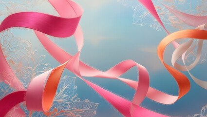 Background with ribbon. Generative Ai.