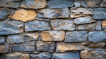 Obraz premium Old stone wall with a worn texture, highlighting the uneven and weathered stones