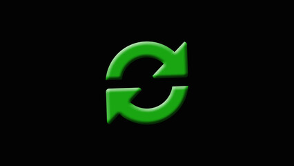 Recycling and rotation arrow icon pack. on black background 