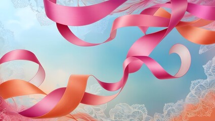 Background with ribbon. Generative Ai.