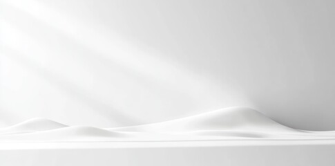 Abstract White Landscape with Sunbeams