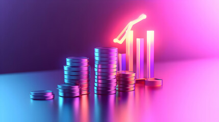 3d Flat icon as Glossy Glowing Holographic Laptop and Calendar concept as A photo featuring a glossy glowing holographic laptop and a calendar. The objects are positioned towards the right highlightin