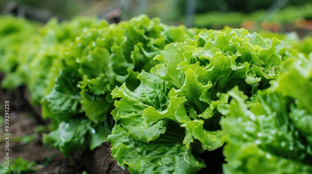 Canvas Prints Fresh Green Lettuce in a Garden