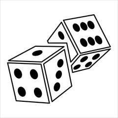 Dice dice icon on gray background. Vector illustration.