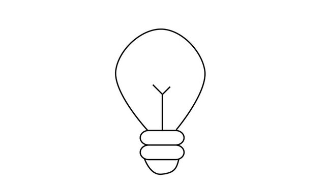 Light bulb icon animation, idea icon, lamp icon, simple bulb logotype icon animation, 4k.