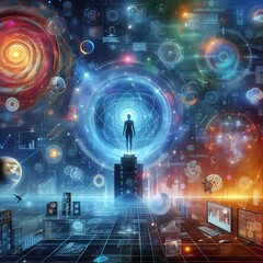 Obraz premium Global Digital Collaboration%3A The Future of Business and Technology,Generative AI