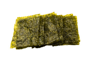 Tasty nori seaweed isolated on a white background.