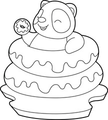Panda Donuts Animal Vector Graphic Art Illustration