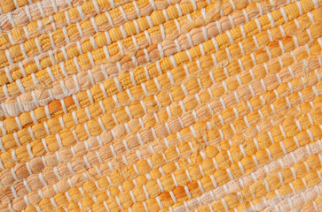 New yellow rag rug closeup