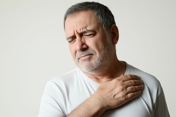 Fototapeta premium Mature Man Experiencing Chest Pain