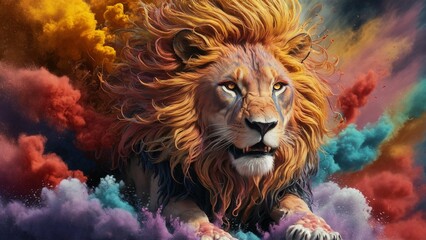 lion in the zoo