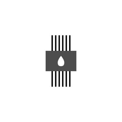 Symbol of hydronic or water warm floor isolated on white background 