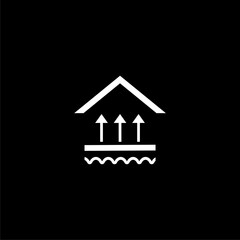 Underfloor heating  simple sign icon isolated on black background 