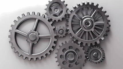 Gears Background in Gray color, technology concept. 
