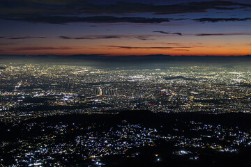 Mexico city dawn view from Ajusco Mountain
