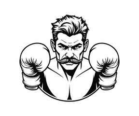 Male Boxing Vector