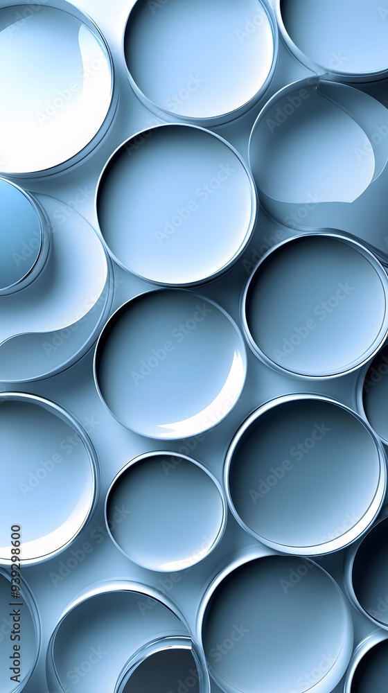 Poster 71. sleek 3d geometric design with layered patterns and a smooth circle ceramic background