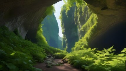 arch, cliffs, forest